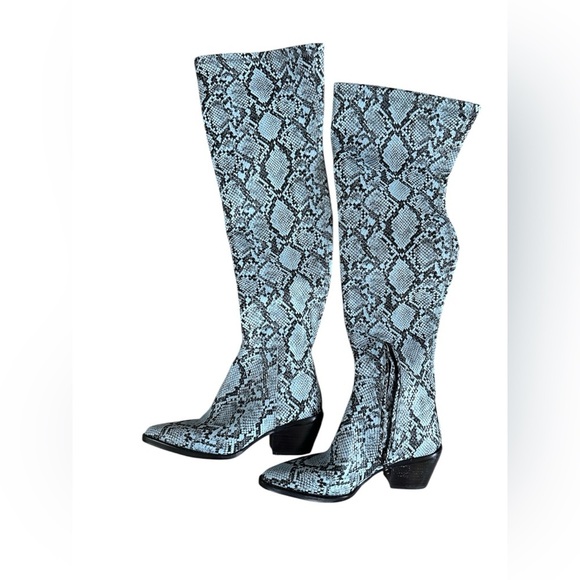 NWT Gianni Bini Alyiraa Snake Print Over-The-Knee Boots Size 6.5 - Picture 2 of 6